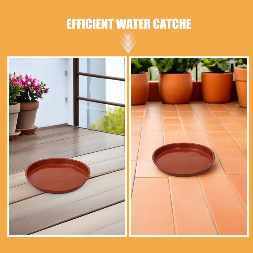 YARNOW 25pcs Large Planter Drainage Trays Round Plastic Flower Pot Saucers Bonsai Water Catcher Plates for Home Office and Garden