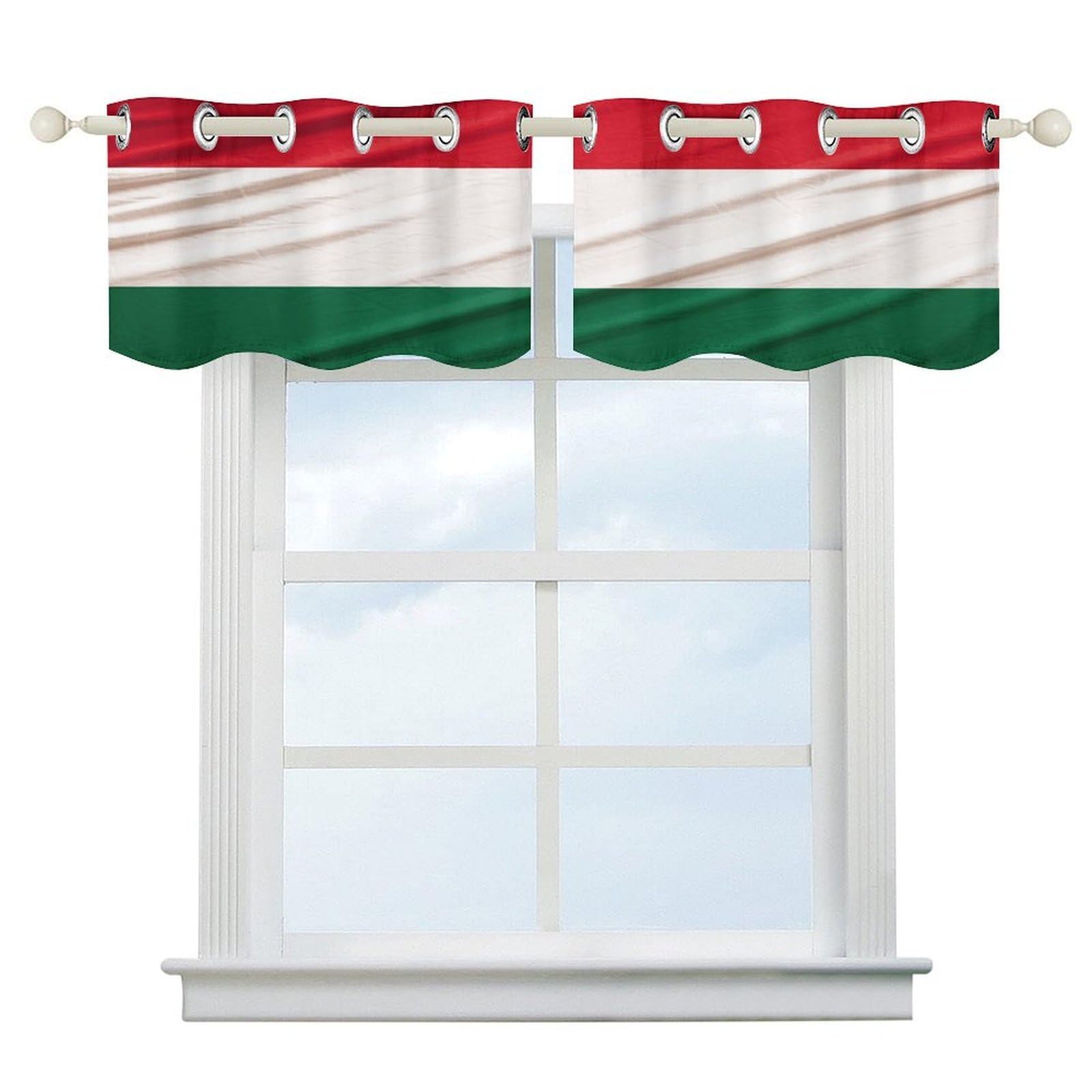 Fekiloot Style Italy Flag Short Curtains Valance Curtain