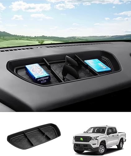 Autorder Organizador de tablero de consola central para Nissan Frontier 2022 2023 2024, accesorios para tablero de instrumentos, bandeja de