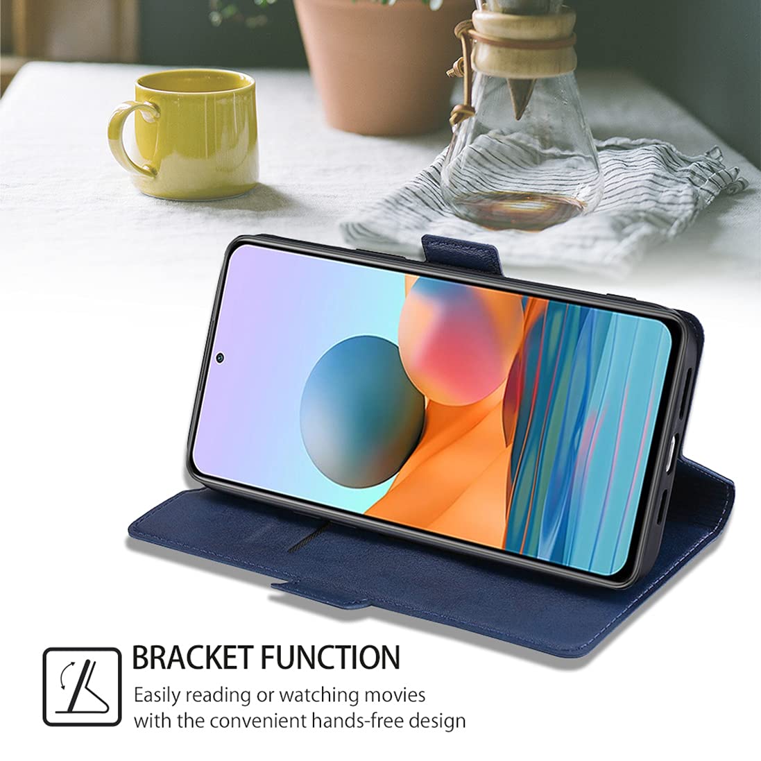 Custodia Portafoglio XINNI Per Realme C33 4G – Pelle PU Antiurto, Con Slot Carte E Supporto, Blu - 3