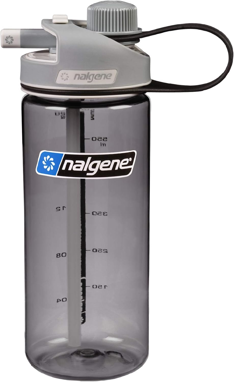 Nalgene Sustain Tritan BPA-Free MultiDrink Water Bottle Made with Material Derived from 50% Plastic Waste (using ISCC certified mass balance), 20 OZ, Gray
