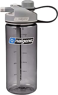 Nalgene Sustain Tritan BPA-Free MultiDrink Water Bottle Made with Material Derived from 50% Plastic Waste, 20 OZ, Gray
