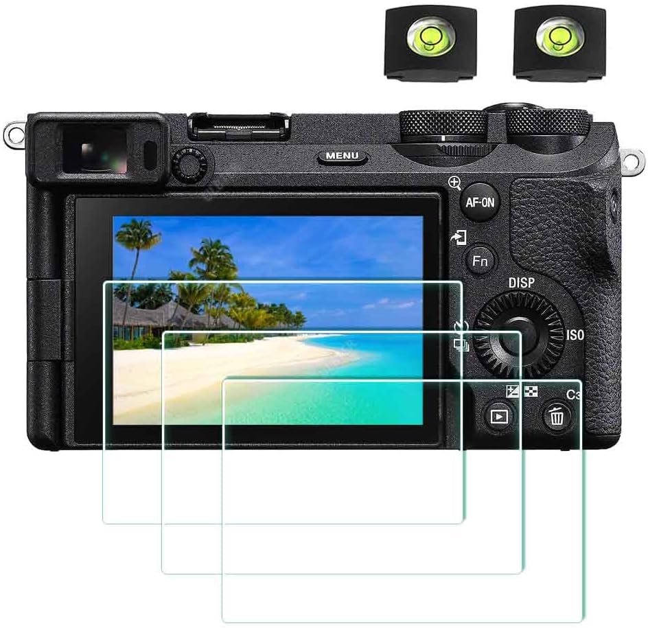 Screen Protector for Sony Alpha A7C II 7C II A7CII A7CR A6700 6700 A7C R Camera & Hot Shoe Cover 0.3mm 9H Hardness Tempered Glass Cover Anti-Scrach Anti-Fingerprint Anti-Bubble [3+2 Pack]