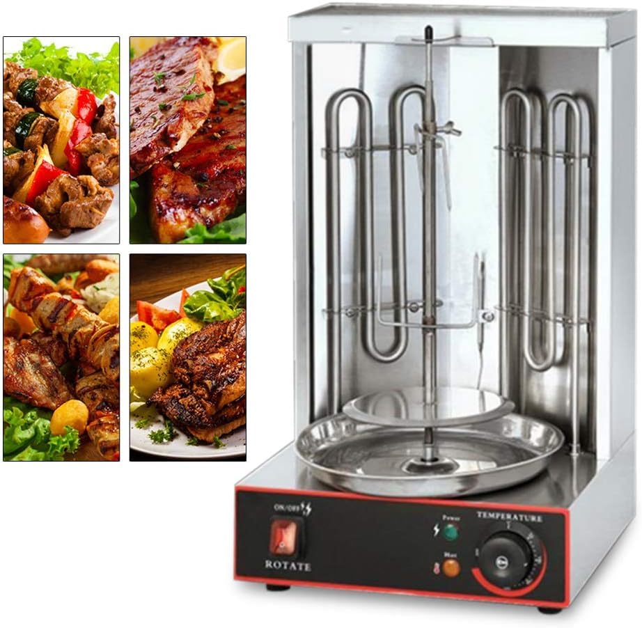 Elektrisch Vertikaler Broiler Döner Shawarma Kebab Maschine mit Spießgabeln Automatisches Spinnen Rauchloser Grill für Restaurant Wohnküche 3000W – Bild 6