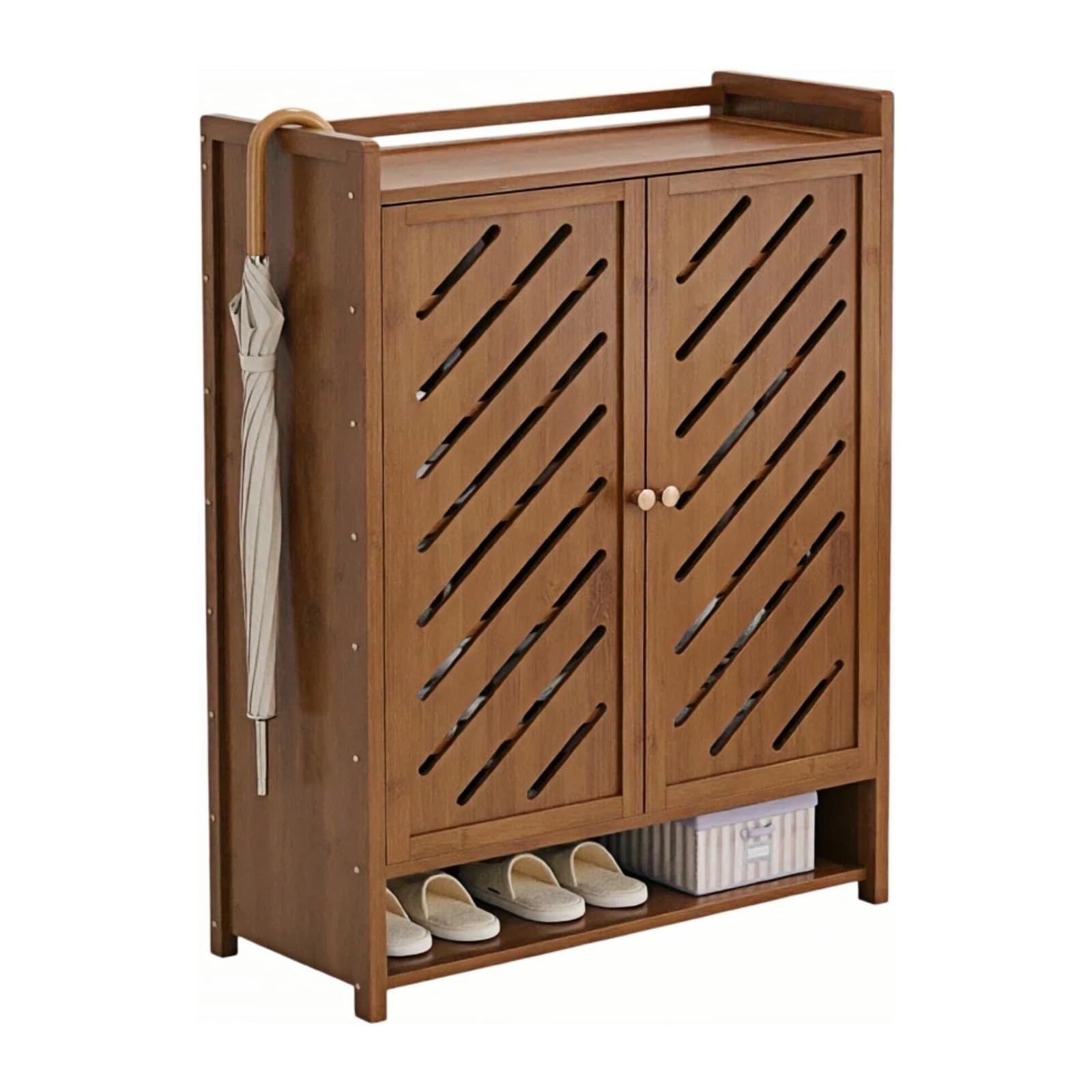 Cenz-888 Shoe Rack Free Standing Household Entryway Shoe Cabinet Indoor Shoe Rack Corridor Small Narrow Entryway Shoe Shelf(Bruin,Small)