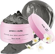 grace & stella Dead Sea Mud Mask (120ml) - Vegan Detox Dead Sea Mask - Clay For Face And Body - For Oily Skin, Acne, Blackheads, Blemishes, Bacne