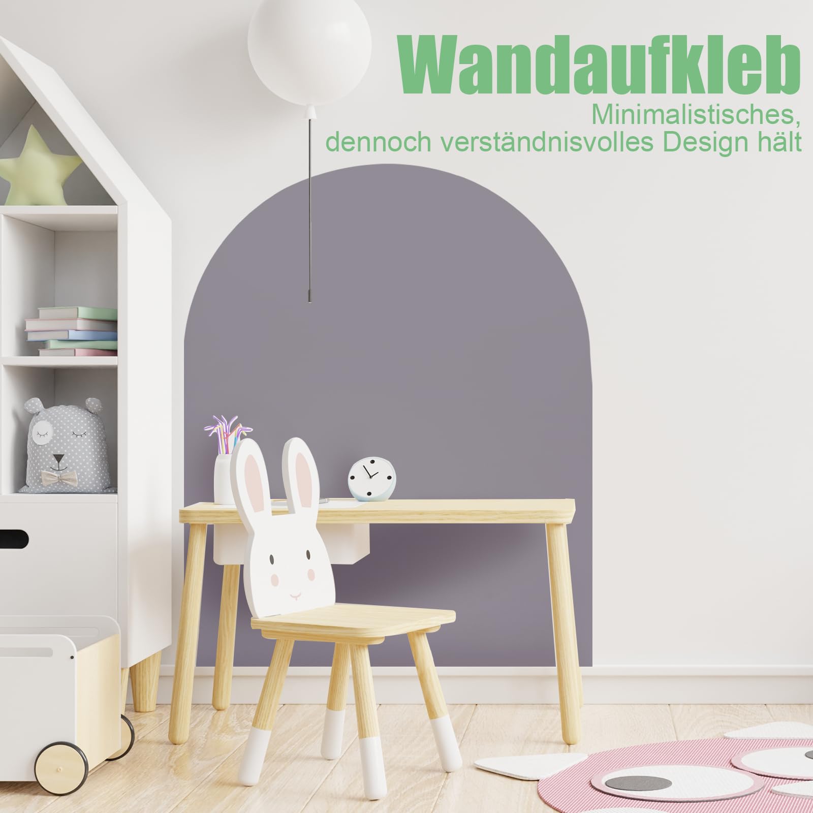 Lavagna Magnetica da Parete : Lavagna Adesiva Arco 80×100 cm Lavagna Cancellabile per Bambini | Inclusi 3 Gesso Senza Polvere, 1 Pannello, Foglio Adesivo per Uffici, Sale Giochi （Grigio Chiaro）