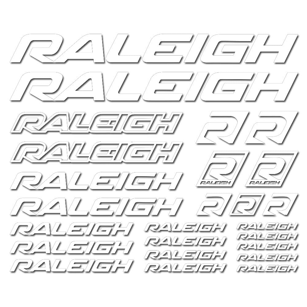 For RALEIGH Bike Frame Replacement Decals Sticker Kit Cycling Bicycle MTB BMX Road (White)
