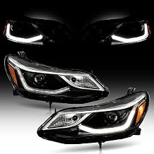 ACANII - For 2016-2019 Chevy Cruze Crystal Upgrade LED Tube Projector Headlights Headlamps Pair Driver & Passenger Side