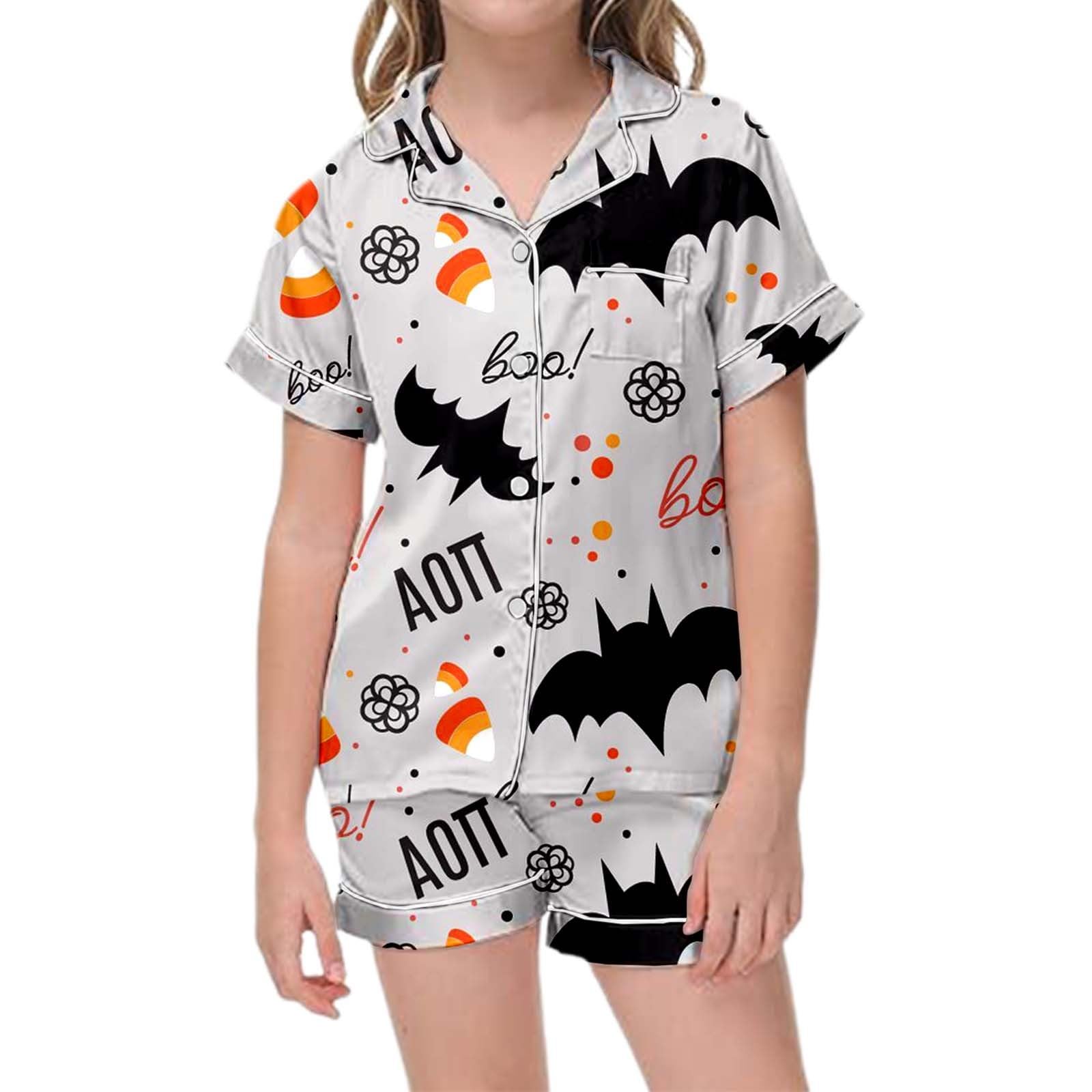 Halloween kurzärmelig mit Aufdruck für Trick-Outfit Party schlafanzug Set
