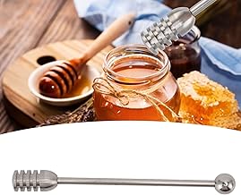 Varas de colher de mel, 6,10 polegadas 304 de aço inoxidável em favo de mel, pequenas colheres de mel misturando bastão para pote de mel dispensar chuvisco mel e lembrancinhas de casamento presente