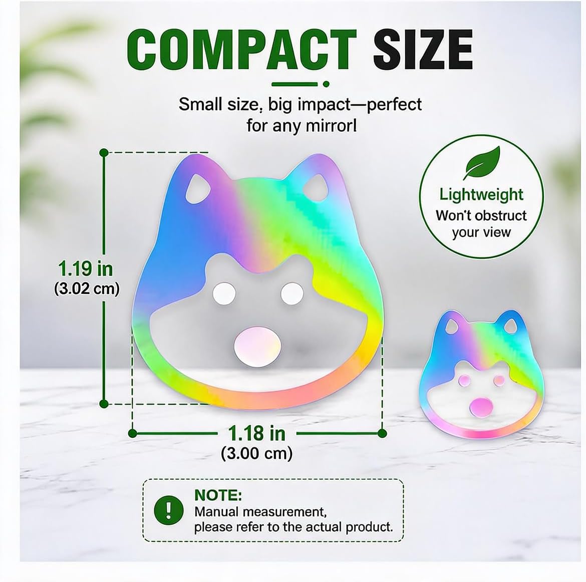 2PCS Dog Car Rear View Mirror Sticker Decals, Vinyl Cute Cartoon Puppy Auto Window Sticker, Water-Resistant Vehicle Body Decal Decoration for Car Truck Laptop Water Bottle(Colorful) image 2