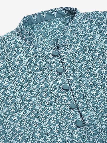 Image of Jompers Men's Embroidered Pure Cotton Kurta Pyjama Set.