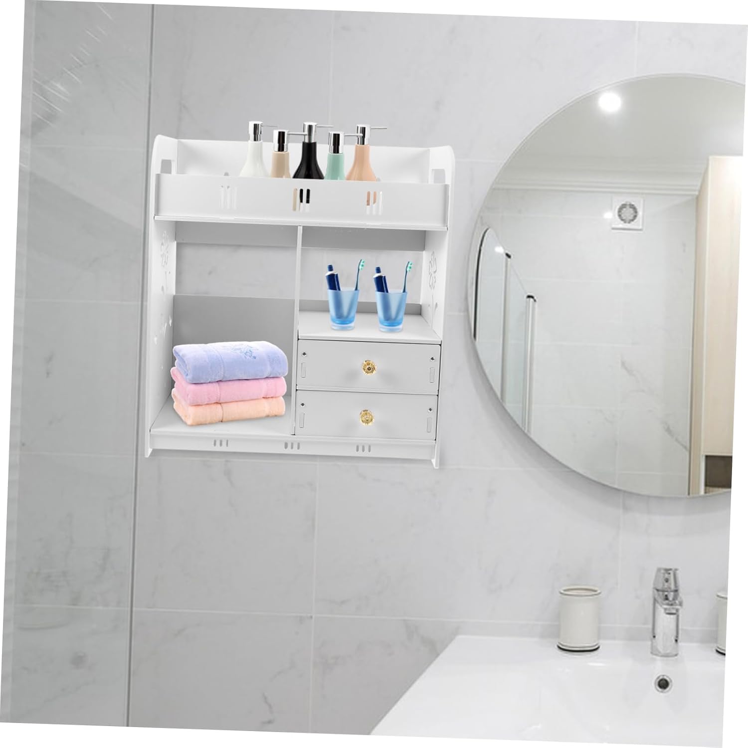 Wall-Mounted Wooden Organizer Shelf for Bathroom Living Room and Bedroom Rack Convenient Design for Efficient Wall Organization