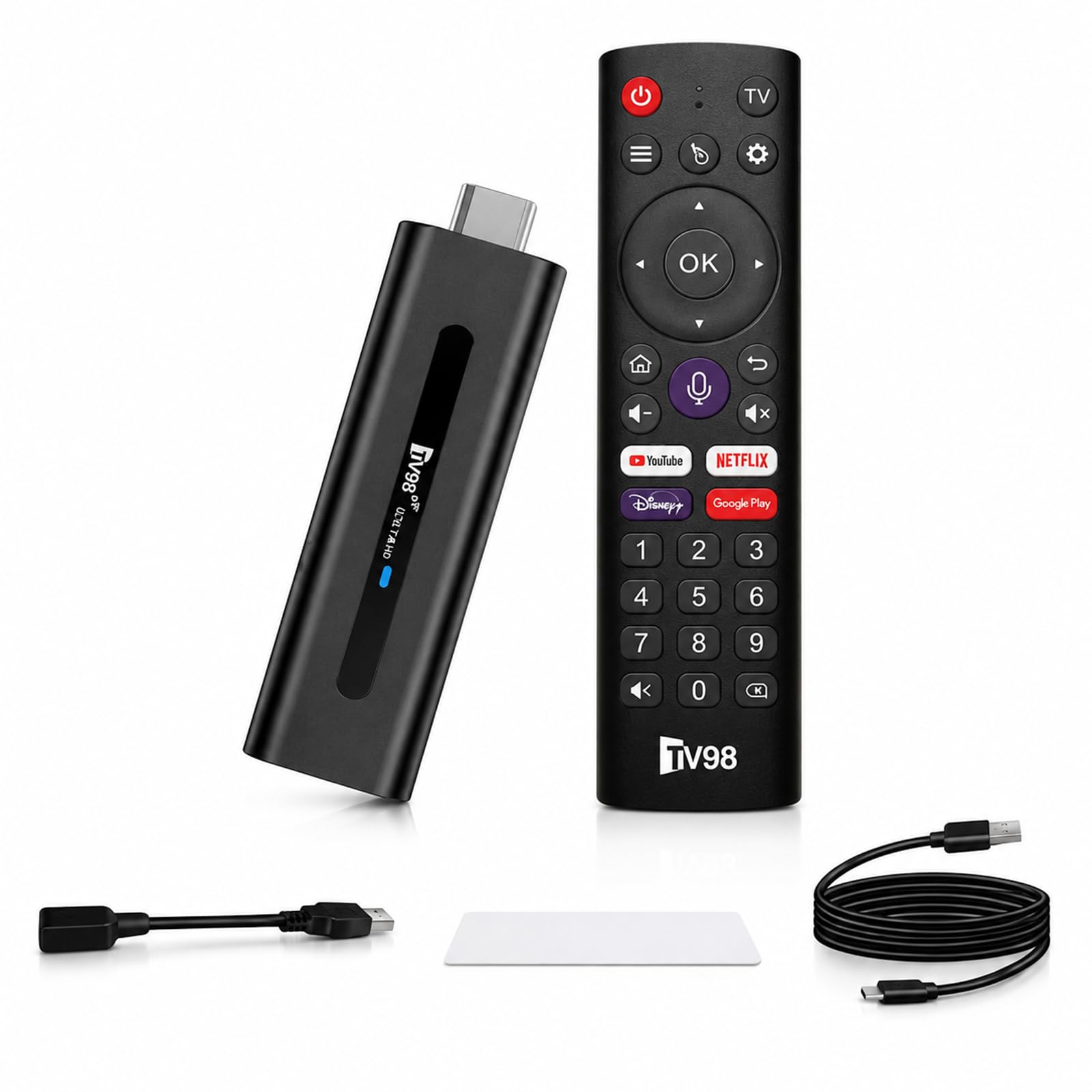 8K UHD Streaming Stick z 2 GB RAM 16 GB ROM | TV Stick Android 14.0, Dual WiFi 2.4G/5G, Bluetooth 5.0, sterowanie głosem do Smart TV, kina domowego i gier