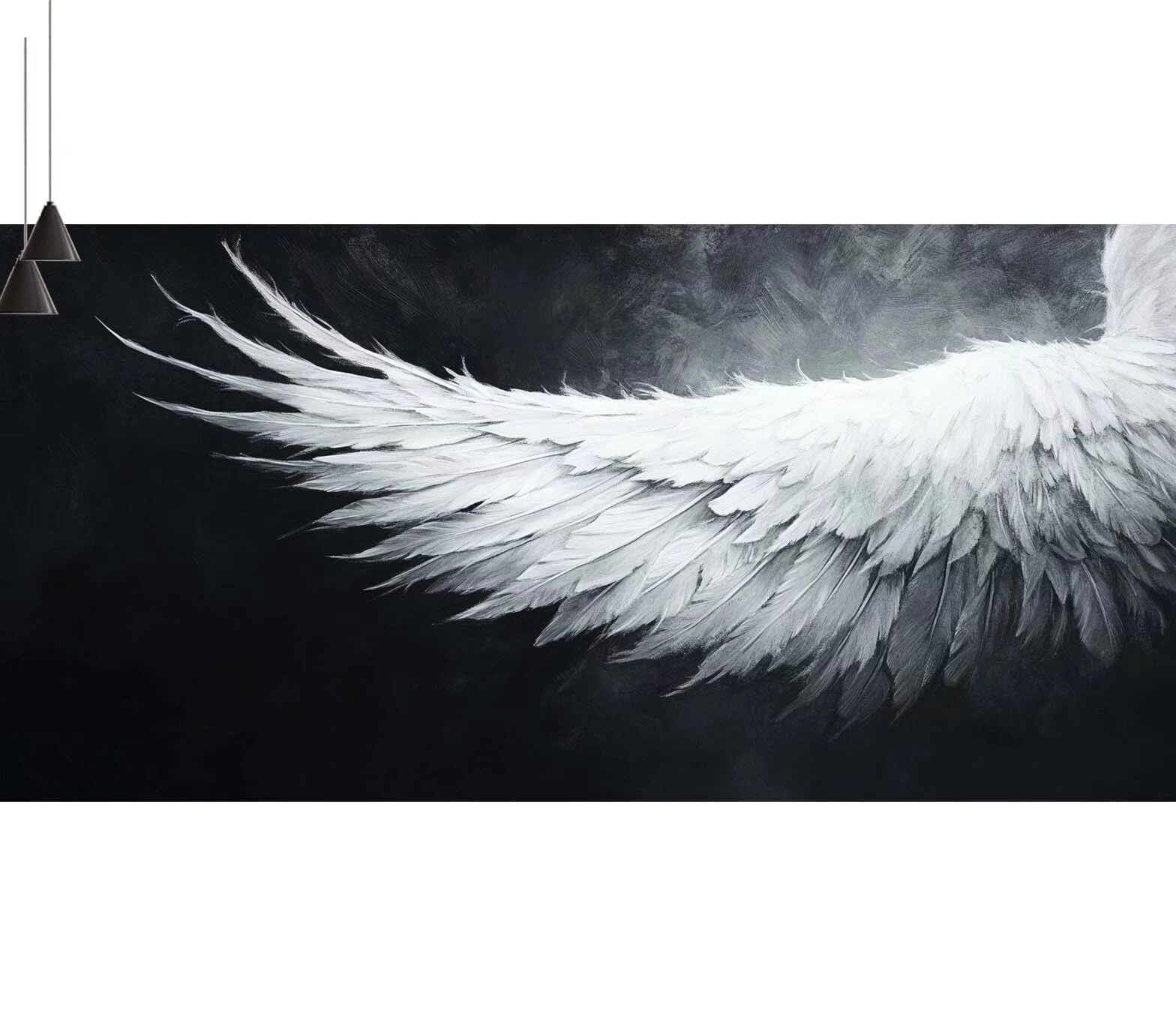 Dipingere con i Numeri per Adulti Bambini, Paint by Numbers con Pennelli Pittura a Pigmento Acrilico, Fai Da Te pittura di Numeri Kit Decora la casa Regalo (Senza Cornice)- Bianco,Ali 90x260cm V-730