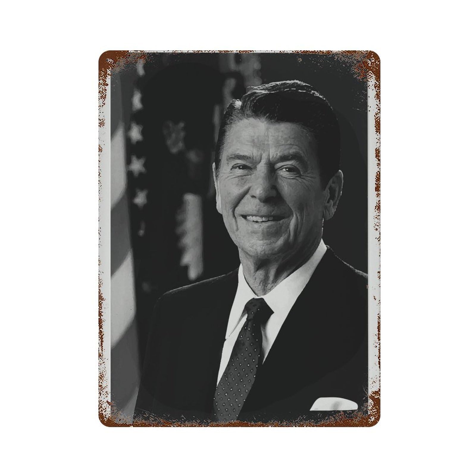 xiaoxiaoshen Vintage Ronald Reagan Portrait Poster， Historical Wall Decor Art Metal Tin Poster Modern Home Decor Art Home Bar Shop Decorations Vintage Sign 40x30cm