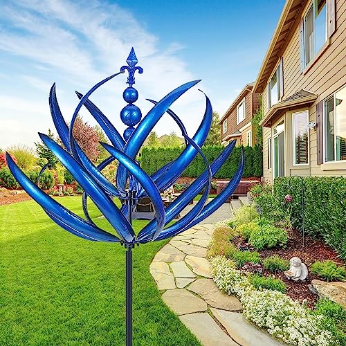 Windrad Für Draußen - Garten Windspiele Harlow Wind Spinner Rotator Metall Wind Spinner Buntes Windrad Für Den Garten Wetterfest Garten Windspiele Metall Wind Spinner Windmühle Blumenstecker Kinetisch – Bild 3
