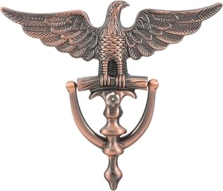 Uonlytech Door Knocker Rustic Eagle Head Front Door Knocker Security Knocker with Peephole Alloy Door View Knocker Replacement Antique Door Handle