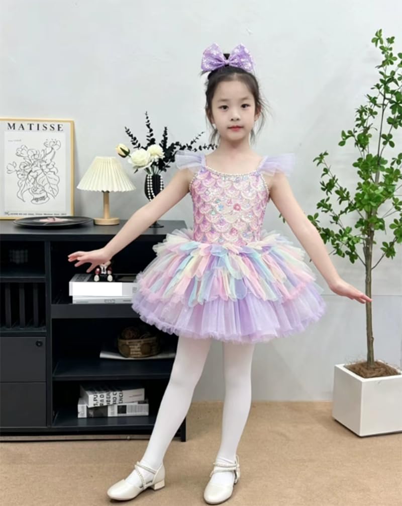 Abito da Ballo in Tulle per Bambina, Gonna da Spettacolo di Danza del Lago dei Cigni, Body da Ballerina, Costume per spettacoli teatrali