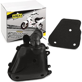 Area1 Air Filter Box + Insert for 50cc 2T Compatible with Yamaha Aerox 50 R/Naked Neos Jog R BWS Why Slider Fits MBK Nitro Booster Ovetto MachG Stunt Malaguti F12 15 Benelli K2 491 Ark