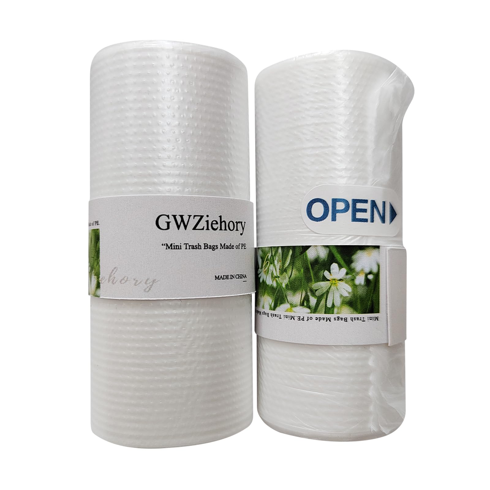GWZiehory Mini Strong Trash Bags, 0.5 Gal Small Garbage Bags for Desktop Mini Trash Can, 300 Counts, White