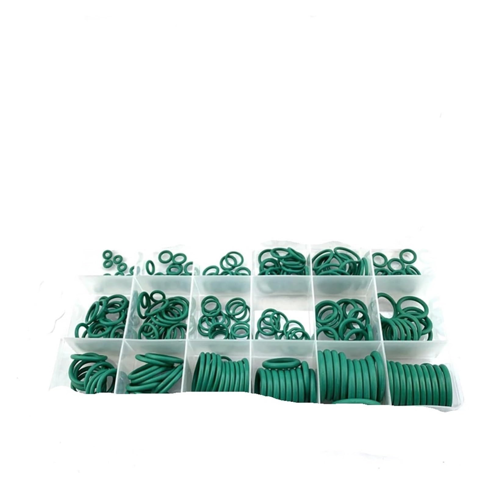 Junta tórica de goma, juego de anillos de sellado de 18 tamaños, juego de arandelas de juntas de aire acondicionado,Material Confiable(530PCS)