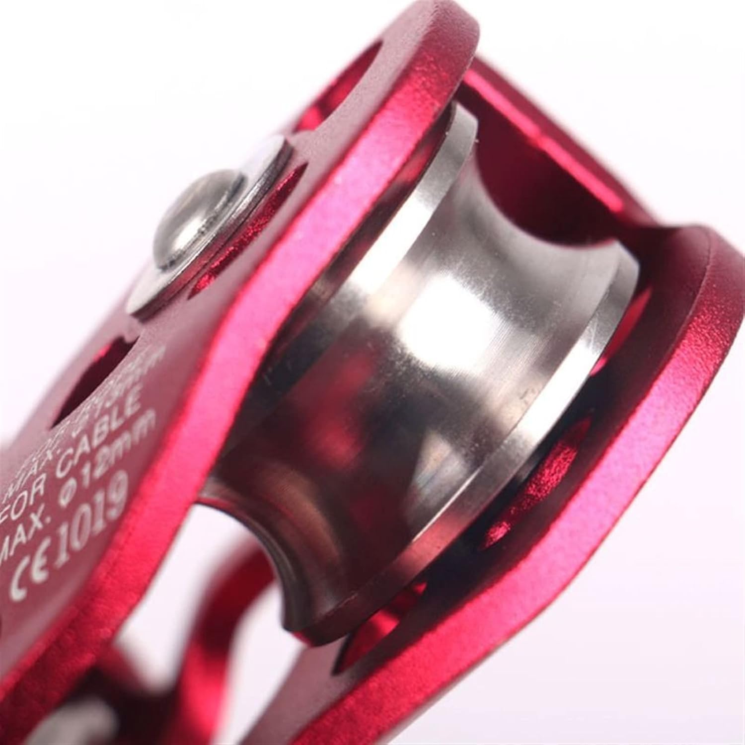 INLIMA Pulley Double Trolley Pulley Aluminum Zip Line Rock Climbing Mountaineering Rescue Lifting Tandem Pulley Camping Hiking (Color : R)