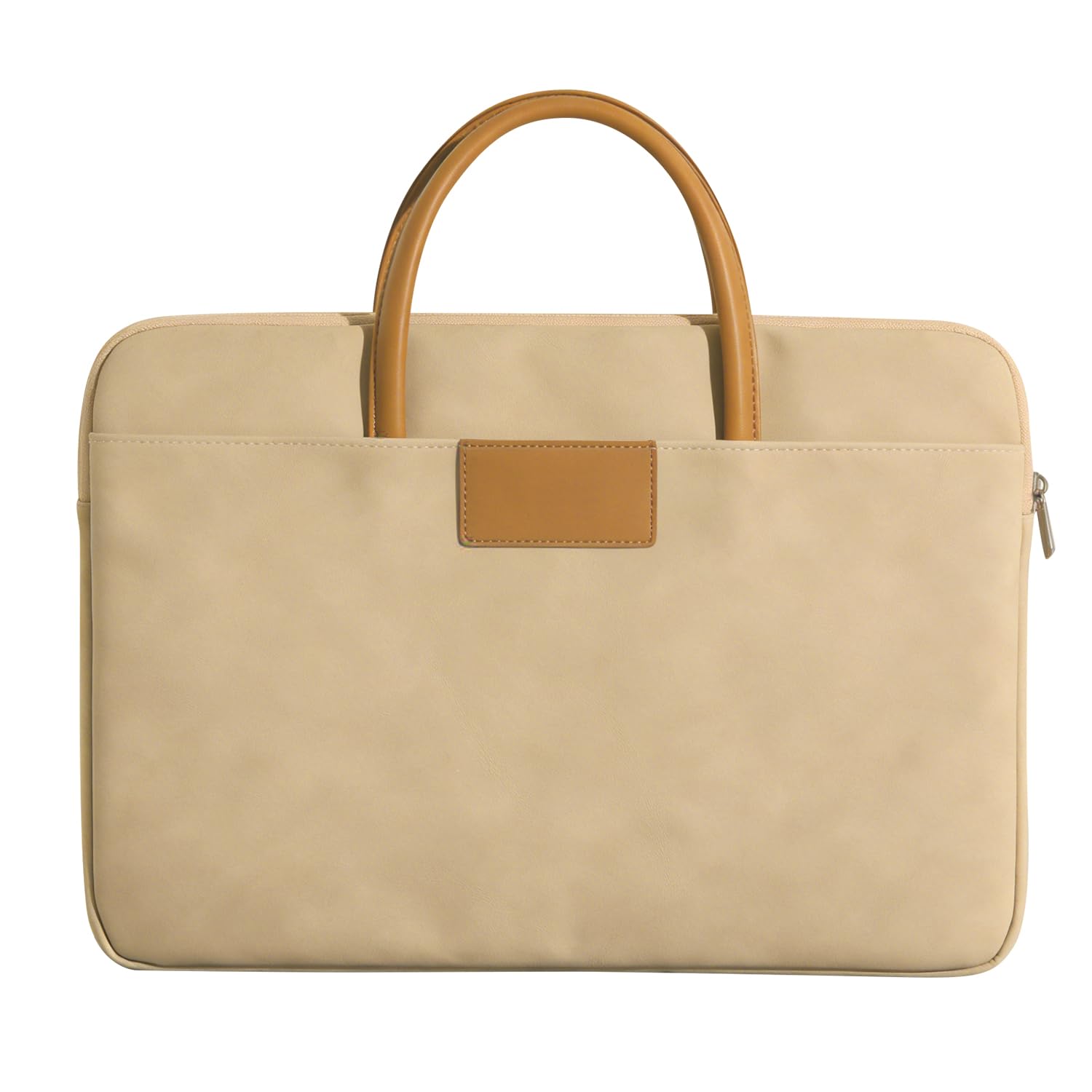 MOCA Retro PU Leather Laptop Briefcase – 15-16 inch Protective Computer Bag with Large Capacity Layered Storage, Waterproof Slim Carrying Case with Luggage Strap for Business & Travel (Oatmeal Cream)-image-45