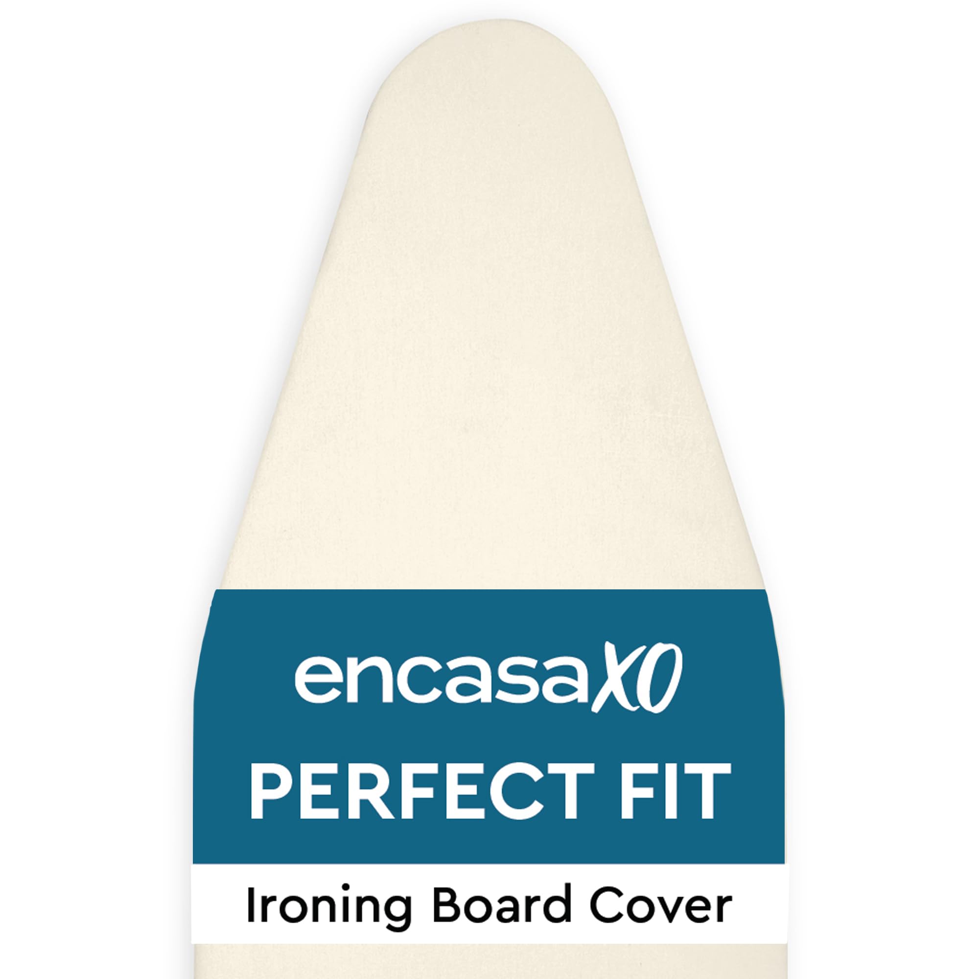Encasa XO Ironing Board Cover and Pad 54"x15" - 4mm Felt Large Iron Board Cover with Padding - Heat Resistant, Stain-Safe Dye, Non Slip Elastic Bungee Cord Tightening Iron Table Cover Natural