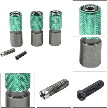 3-Piece Quick-Lock Hex Adapter Set for Drill and Angle Grinder, M10 M13 Conversion Kit with Rust Resistant Alloy Build, Fast Change Shank for Power Tools