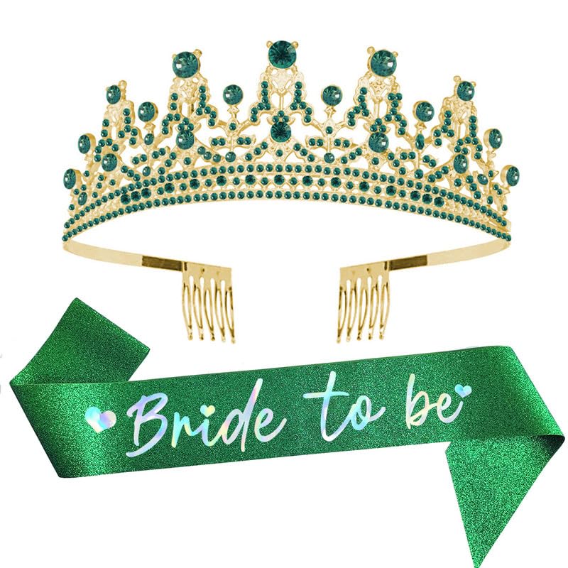 Bride to Be Tiara and Sash Party Kit Bridal Shower Tiara Women Party Favors Supplies Decorations Hot Pink