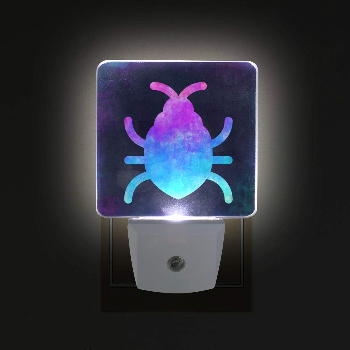 Warm Color Insect Rectangular Light Bug Insect Pastel LED Night Lights with Auto Dusk to Dawn Sensor, Plug ...