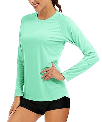 MAGCOMSEN Women's Long Sleeve Shirts UPF 50+ Sun Protection Shirts for Hiking Fishing Workout Rash Guard