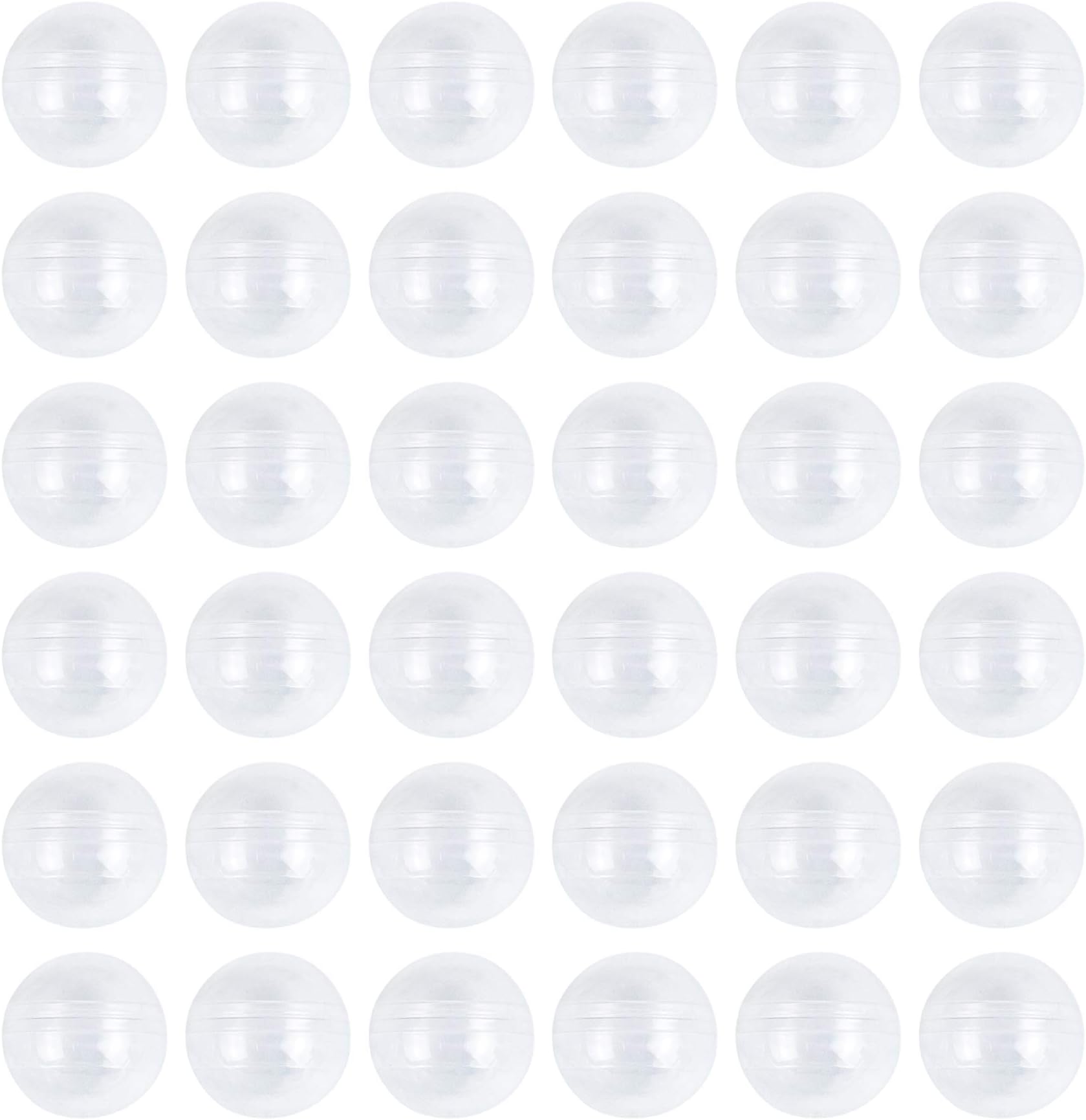 AUEAR, 200 Pack Vending Machine Capsules Small Clear Empty Round Capsules for Gumball Containers Toy Stands Hidden Surprise Treasure Inserts and Party Favors 1.1 Inch