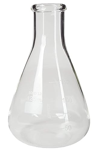 Miniatura 2 de EF125-PK Gsc Erlenmeyer frascos de vidrio, 4.2 fl oz con graduaciones, vidrio de borosilicato, paquete de 12, capacidad de 4.22675 onzas líquidas