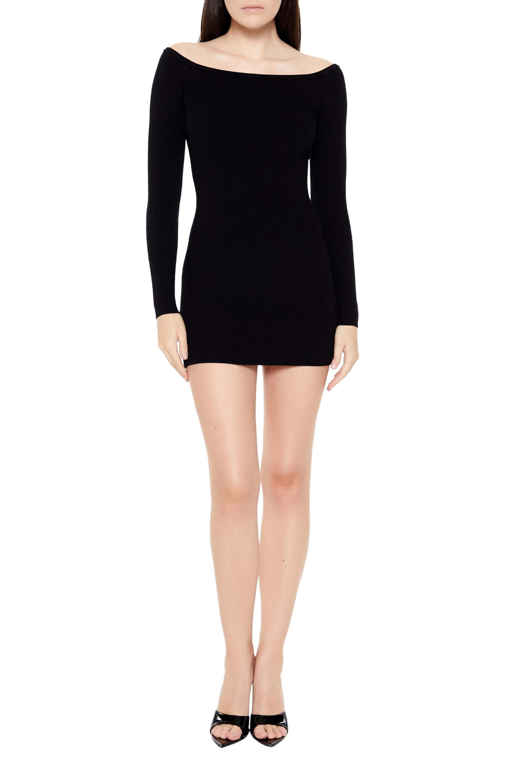 Forever 21 Women's Off-The-Shoulder Mini Sweater Dress