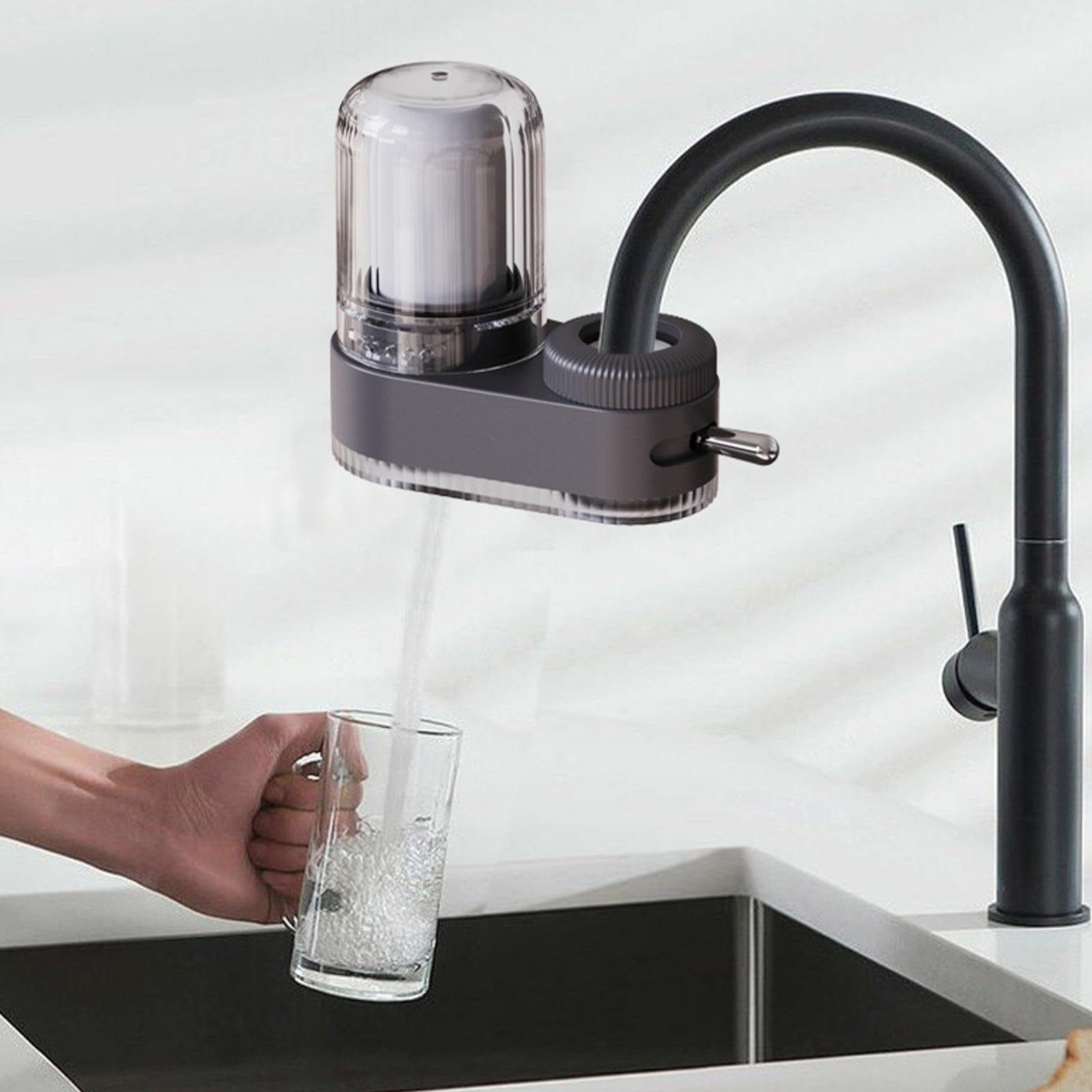 Flowpure - Depuratore per rubinetto, avanzato di filtraggio 'acqua a 7 fasi, in acciaio inossidabile 304 e rubinetto in ceramica, adatto per la maggior parte dei rubinetti, rimuove sabbia,