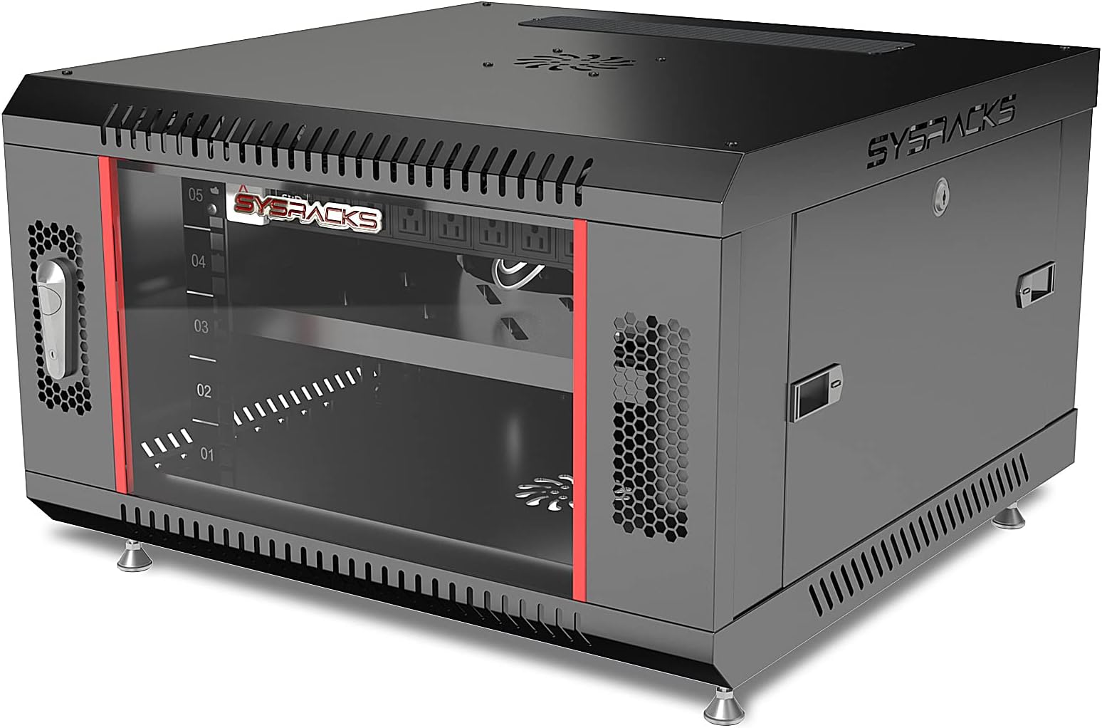 Sysracks Network Data Cabinet - Rack Mount Wall IT Locking Server 24 ...