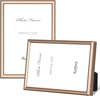 3.5x5 Picture Frame 2-Pack Brass Thin Metal HD Glass Wall/Table
