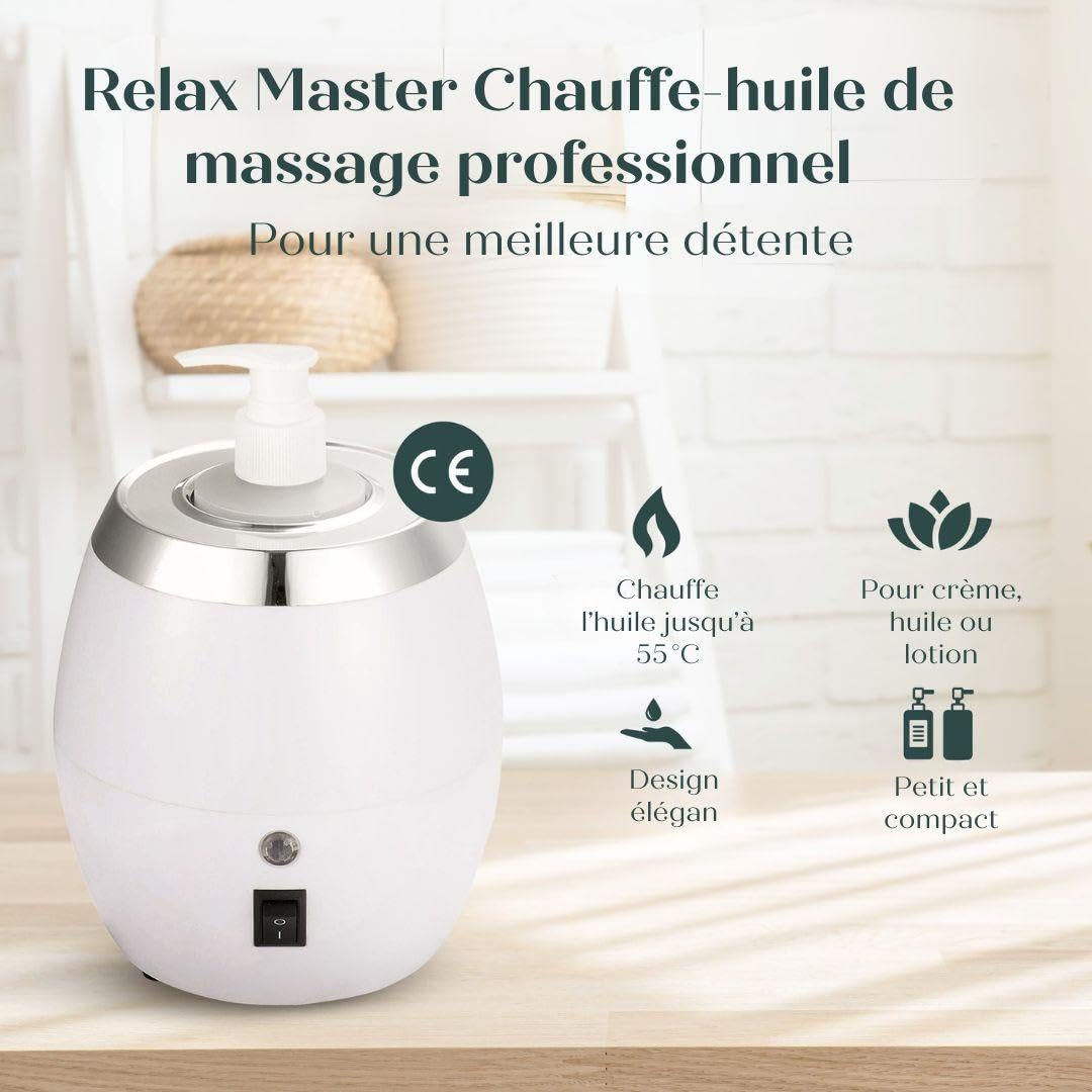 Relax Master® Chauffe-huile de massage 2.0 Professionnel Électrique avec 2 Distributeurs