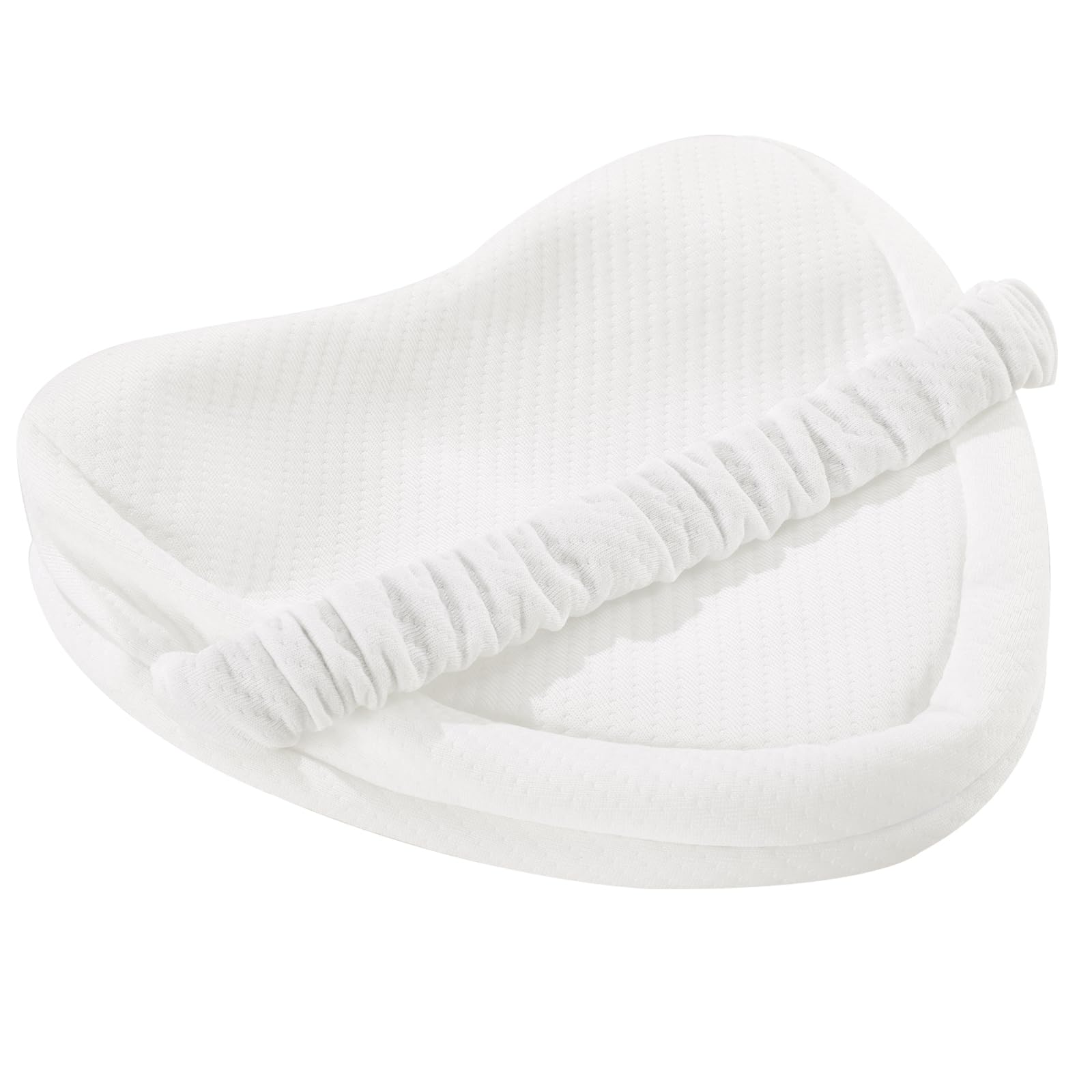 MABOZOO 1 PCS Replacement Leg Pillowcase,Knee Pillow Cover ONLY - Pillow Cover for Heart Shaped Knee Pillow,Pure White