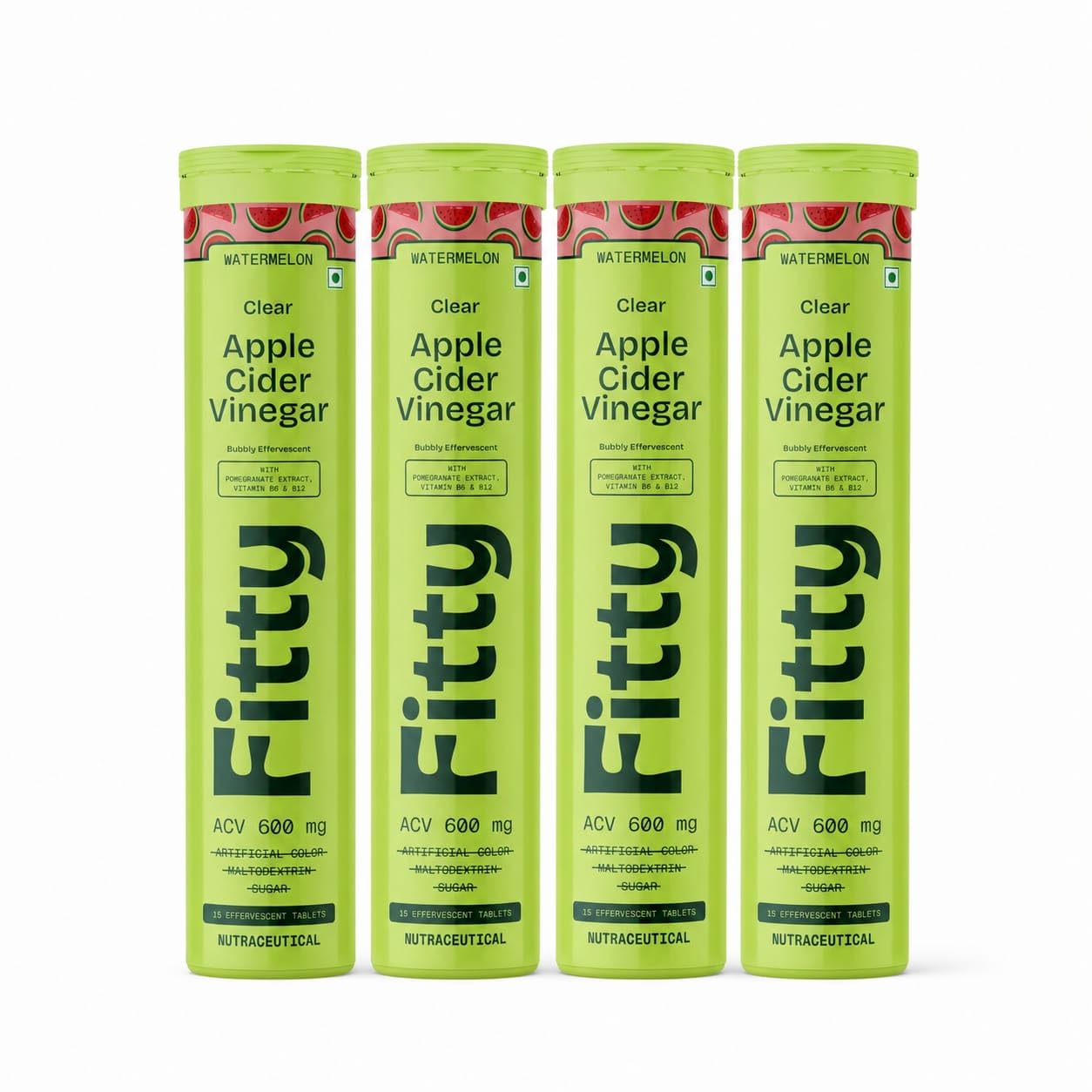 Fitty Apple Cider Vinegar Fizz 600mg| With Vitamin B6 & Stevia | Zero Sugar (Green Apple) — Amazon image 10
