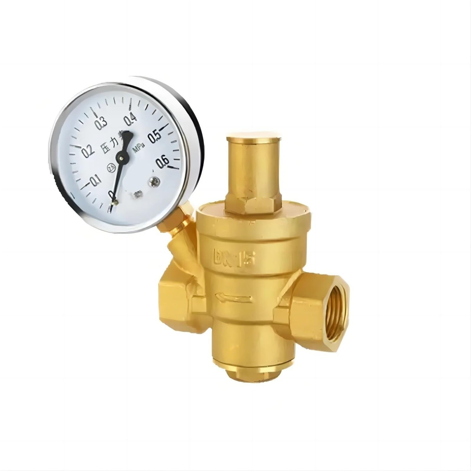 Régulateur de pression DN50 laiton massif avec manomètre pour réseau durable