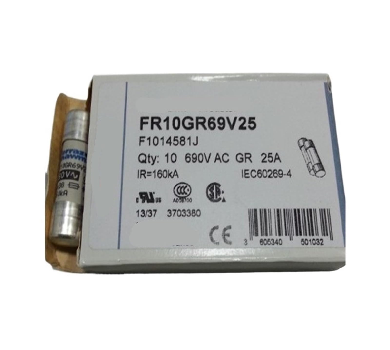 Fusibles FR10GR69V2 690V cartouche cylindrique 10x38mm d'origine Mersen