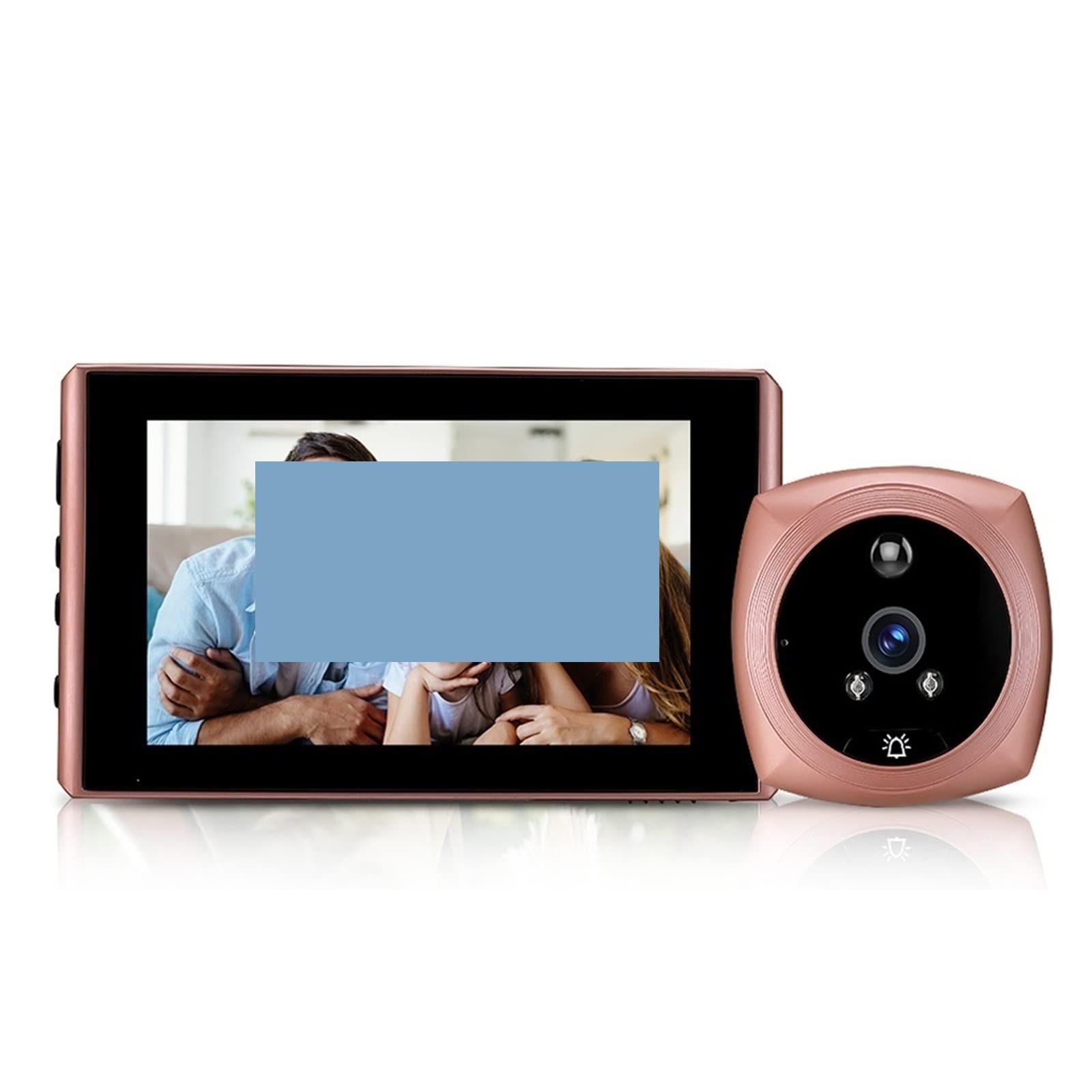 Videocamera per Campanello, 4.3 pollici campanello wireless spioncino telecamera IR visione notturna video campanello impermeabile rilevamento movimento campanello,Allarme Casa,Citofono Smart