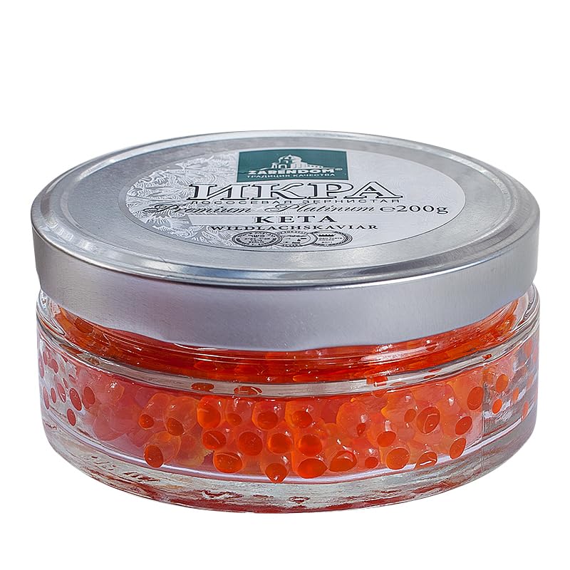 Kaviar - Zarendom Keta Wildlachskaviar Premium Platinum 200 g Glas - Lachs Kaviar