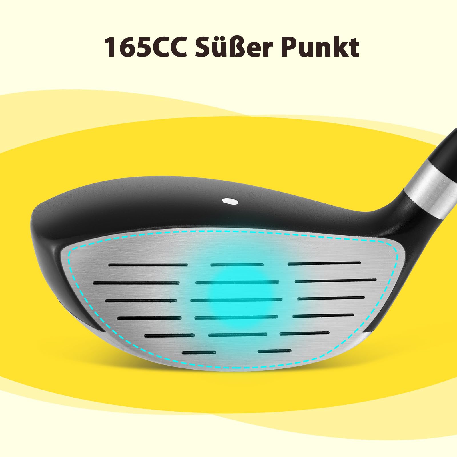 GYMAX #3 Fairway Woods für Kinder, Golfschläger mit Fiberglas-Schaft & Kopfschutz, für Rechtshänder, für Jungen & Mädchen im Alter 8-10 Jahre, Gelb