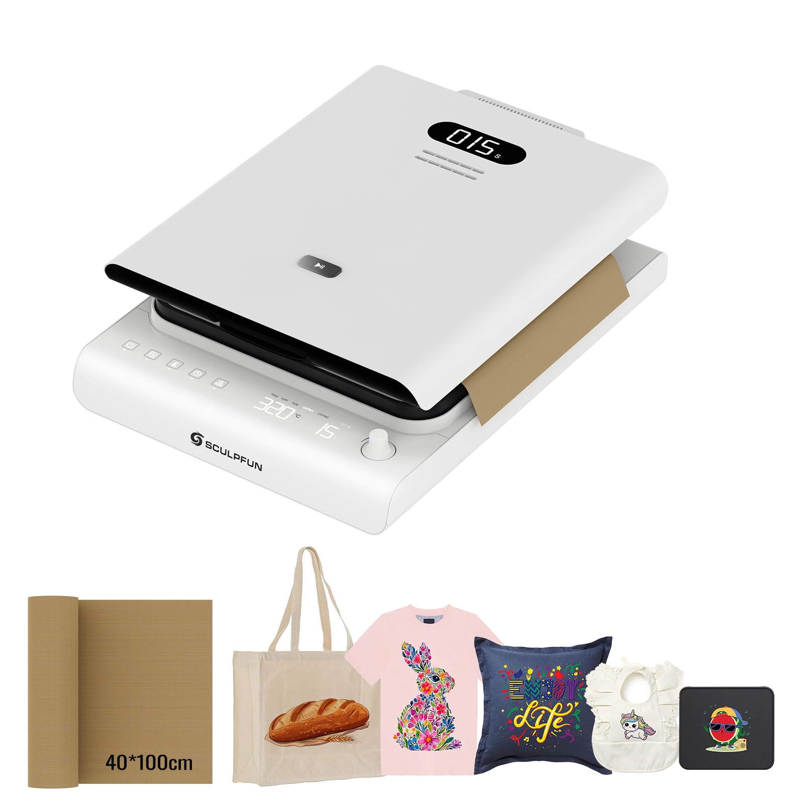 Presse à chaud automatique SCULPFUN H1 pour créer des t-shirts en vinyle