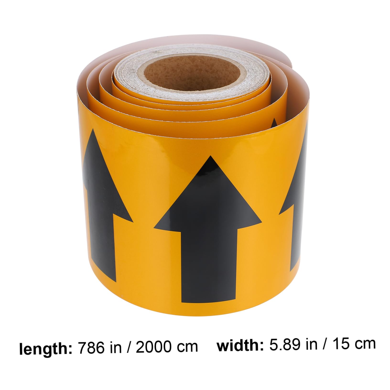 Cabilock Pegatina de Flecha Indicadora Negra de Pvc Película Reflectante, Conveniente para Uso Industrial y Señalización en Tuberías, Rollo de 20 Metros